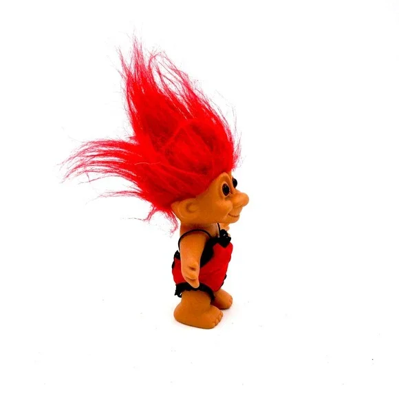 Vintage Troll Doll Red Hair Heart Swimsuit Toy Collectible Sexy Lingerie Gift - Picture 7 of 9